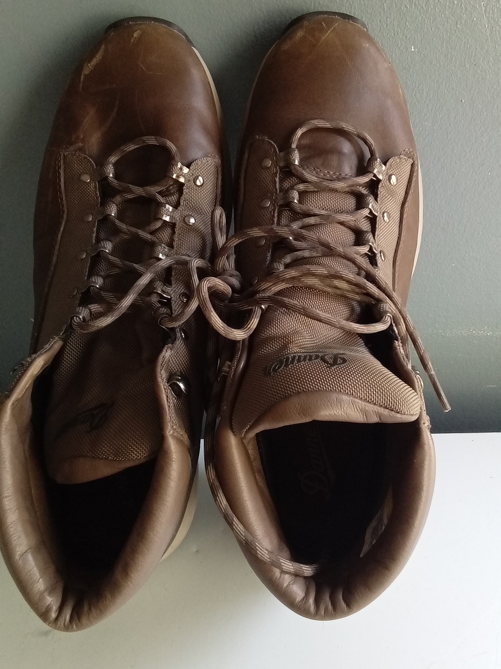 Danner Brown‎ Leather and Textile Lace-Up Boots